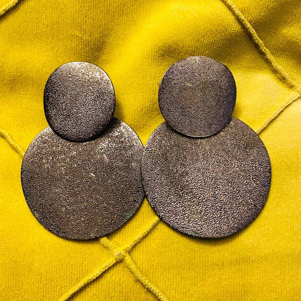 3 FOR 15!!! Trendy Textured Metal Disc Earrings